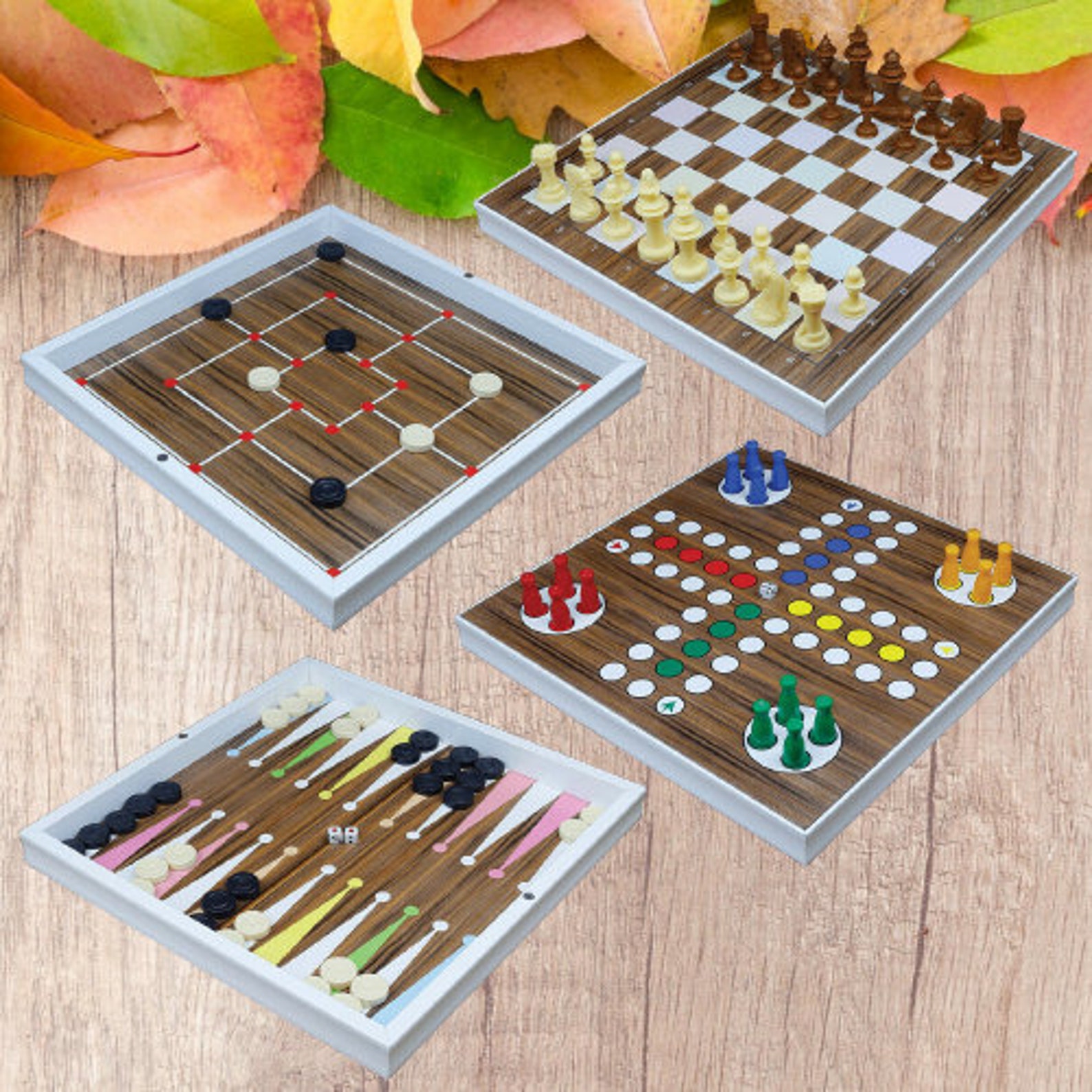 Logica Puzzles Art. Chinese Checkers - Board Game in Fine Wood - Strategic  Game Multiplayer - Travel Version