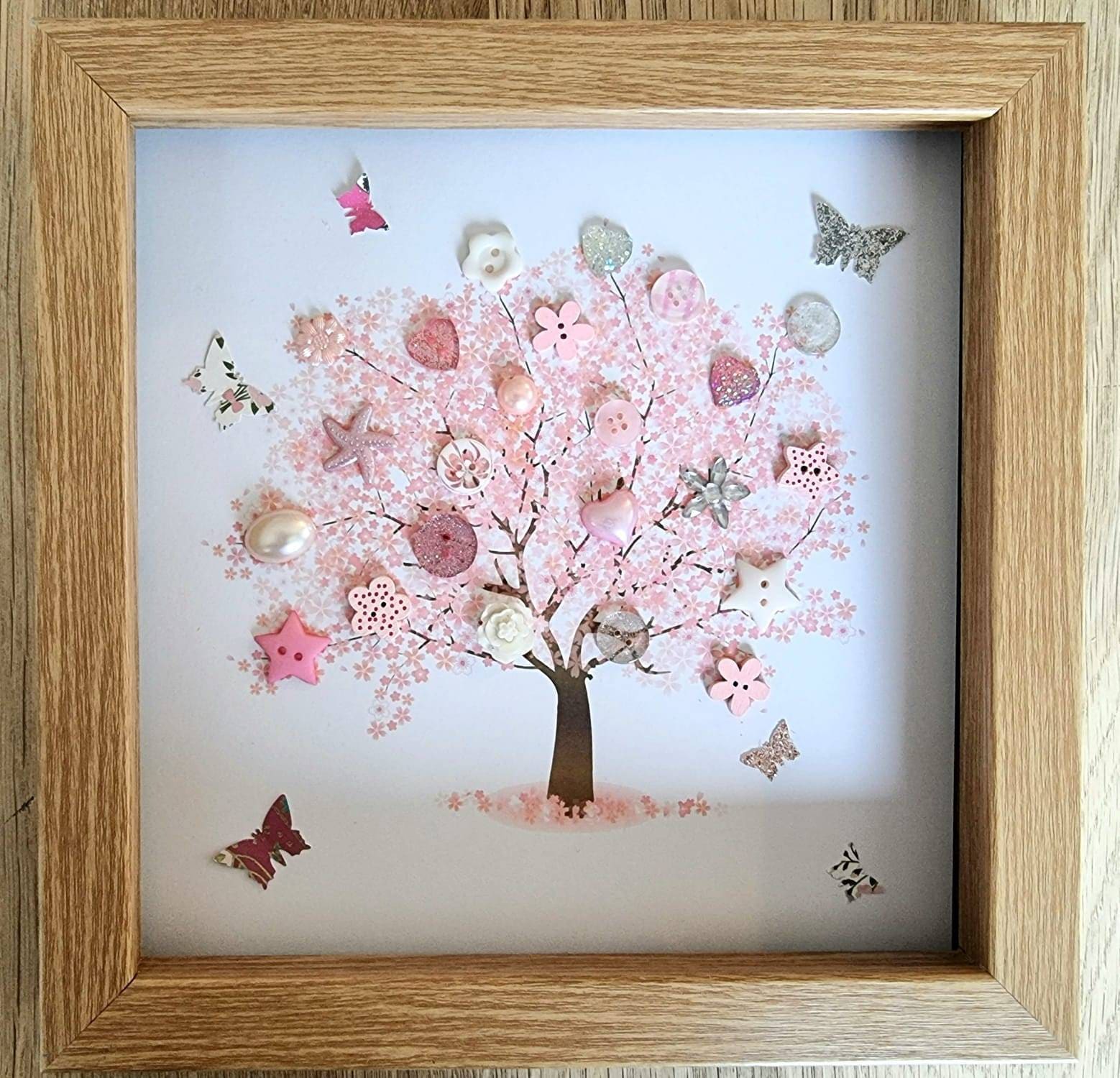 Cherry Blossom Tree (button /butterfly Art) - Etsy