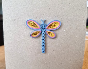 Greeting Card - Quilled Dragonfly (Blue)