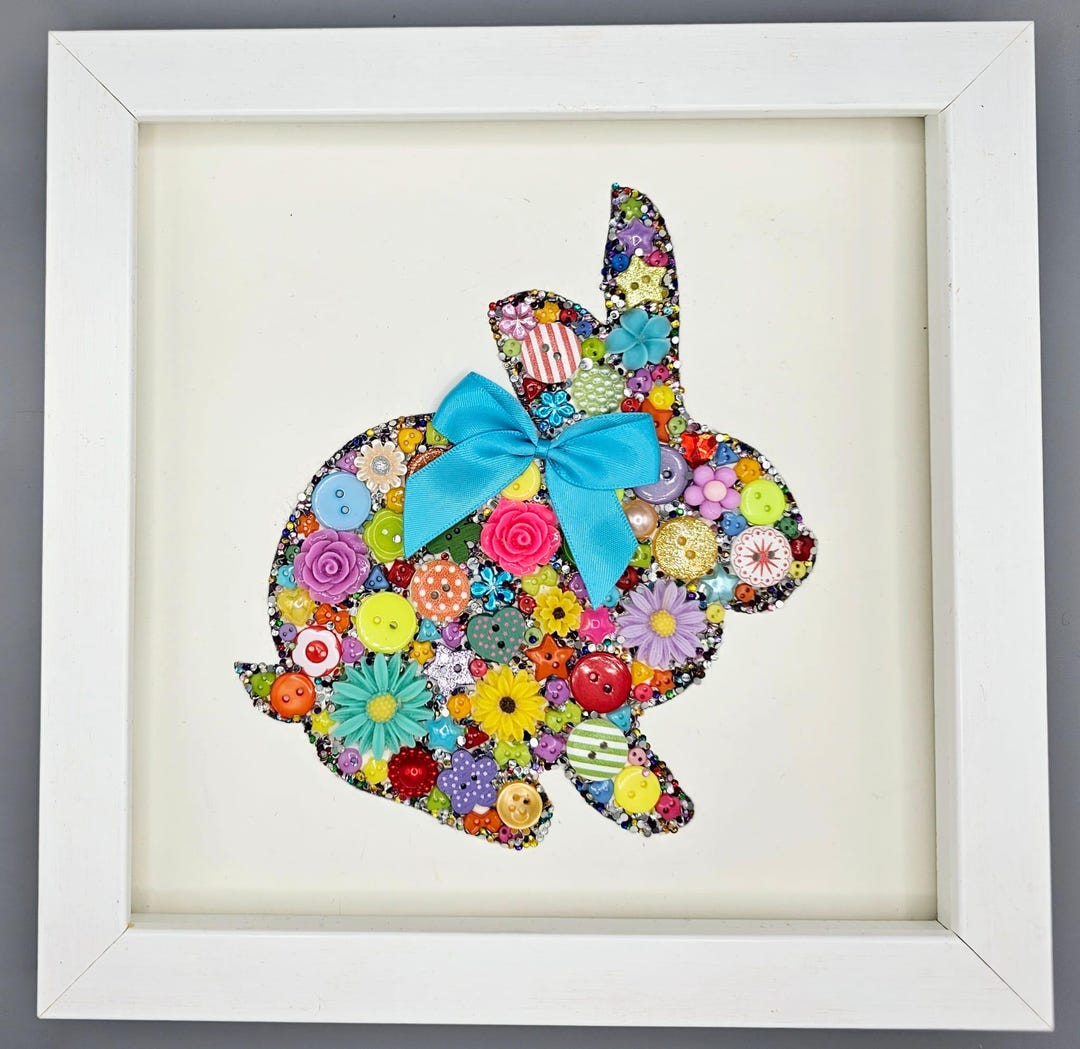 Button Rabbit (button Art) - Etsy