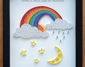 Paper Quilled Rainbow and Stars with quote