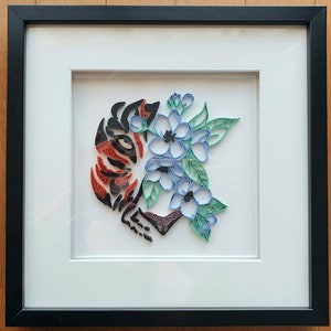Quilled Tiger with flowers