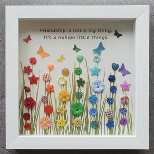 Rainbow Garden - friendship saying (Button Art)