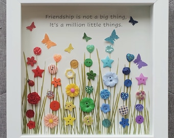 Rainbow Garden - friendship saying (Button Art)