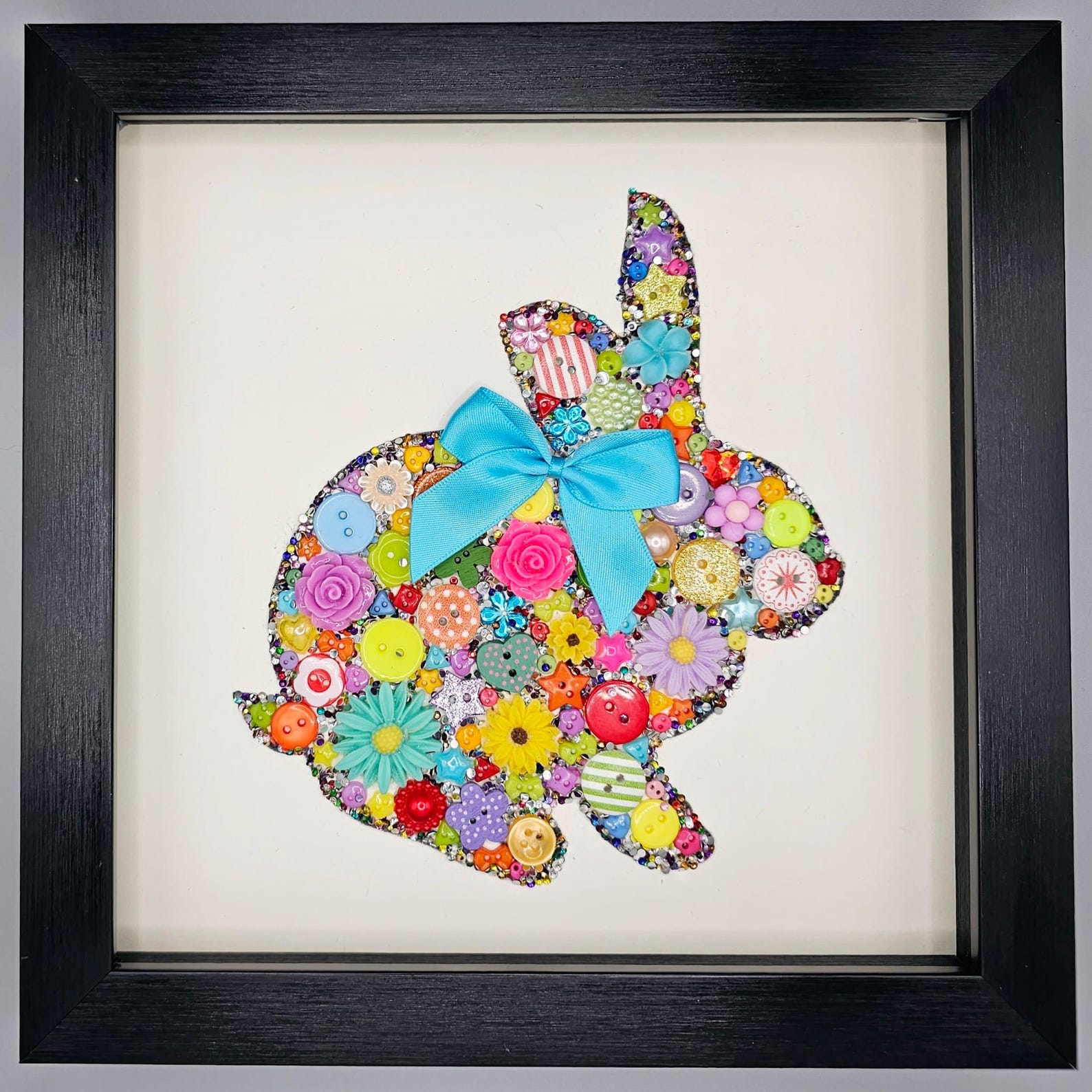 Button Rabbit (button Art) - Etsy