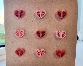 Valentines Card - Pink & Red Hearts