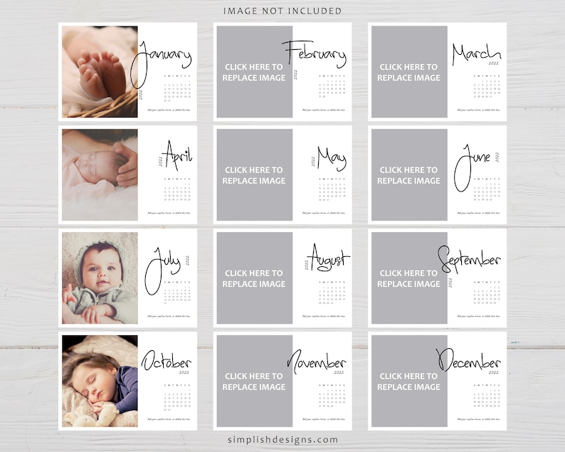 EDITABLE 2022 Personalized Photo Calendar Photo Calendar Etsy