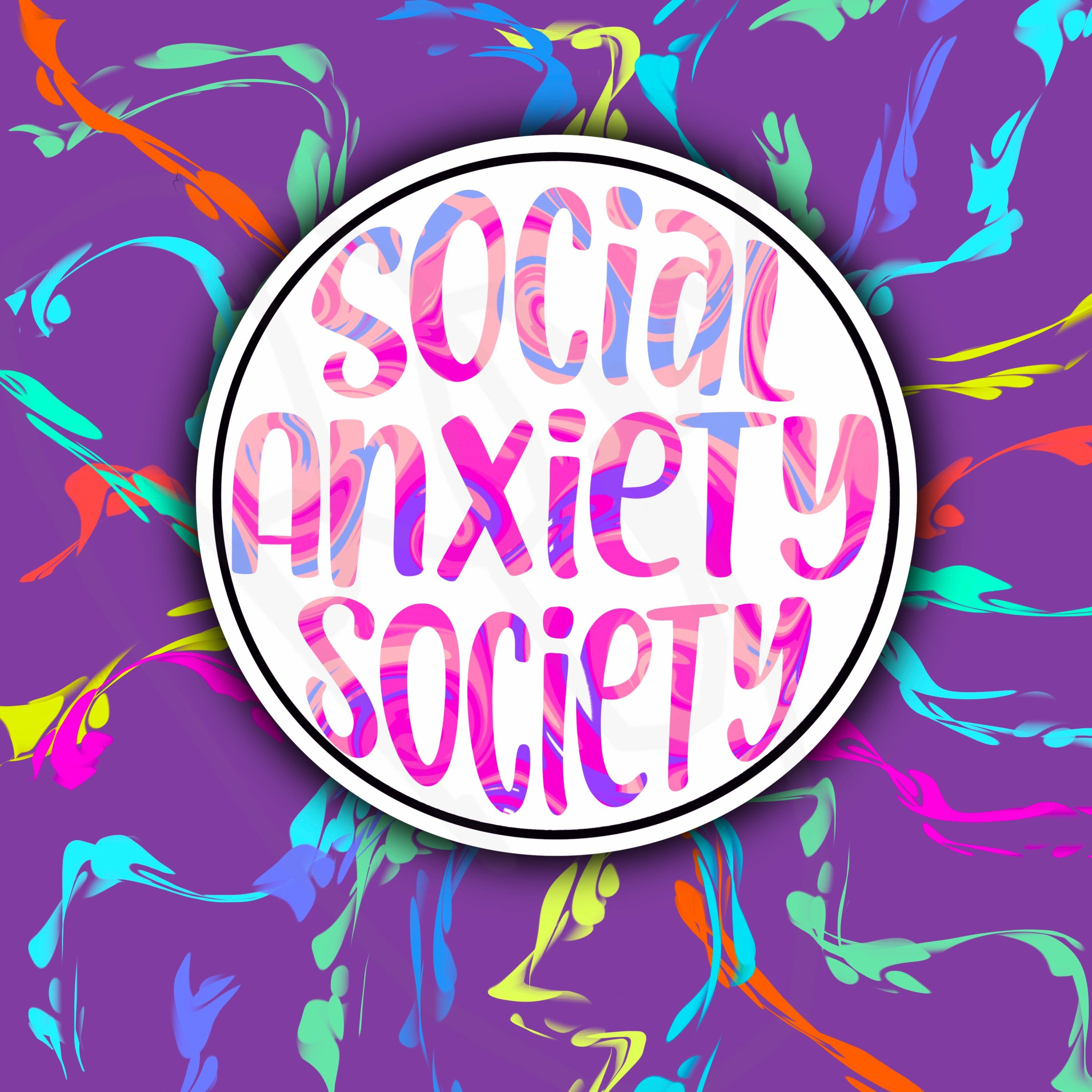 Social anxiety sticker | Mental health awareness decal | Waterproof vinyl decal decor phones laptops tumbler cups bottles journals