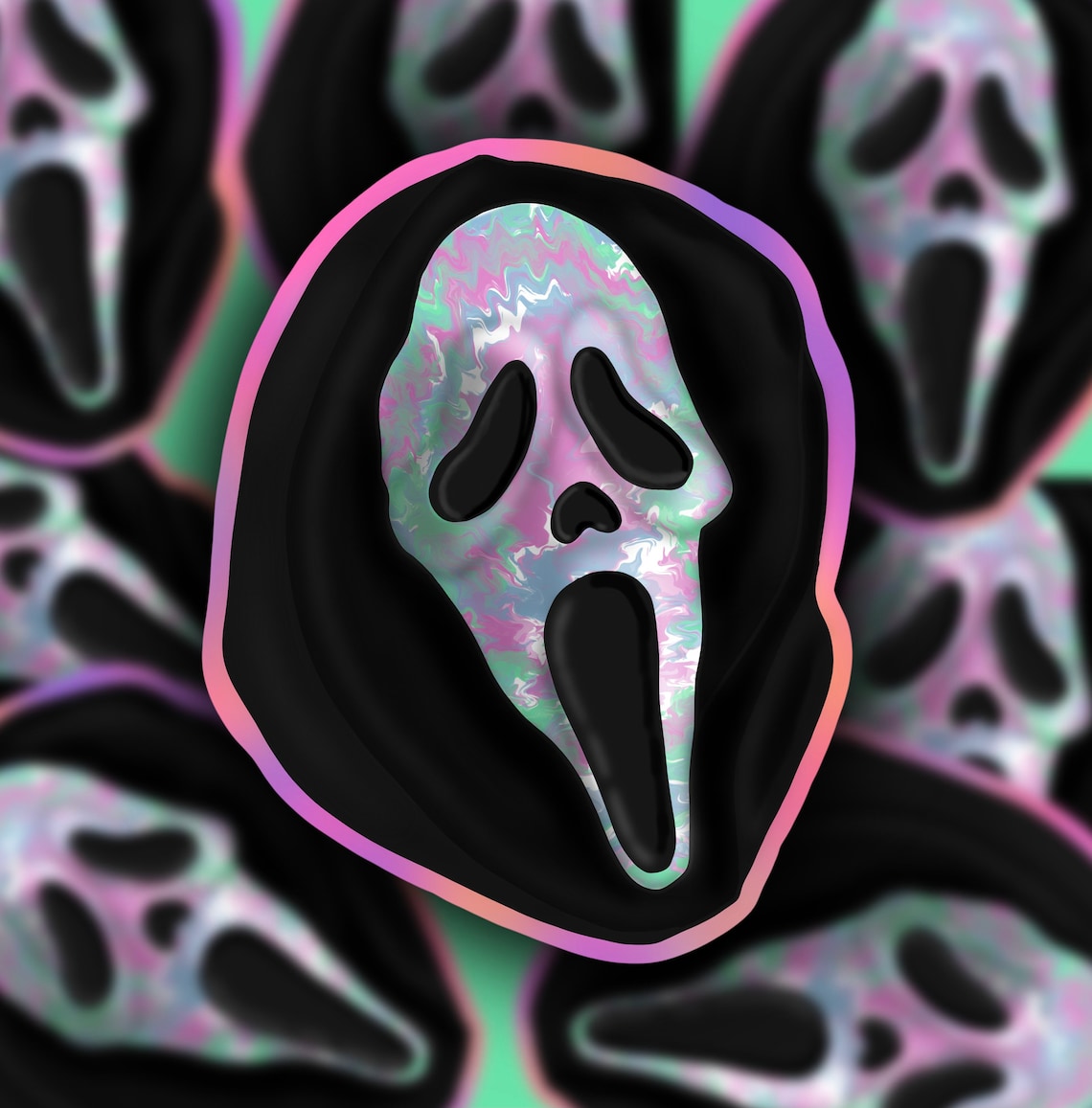 Ghostface Sticker Scream Sticker Horror Movie Stickers - Etsy