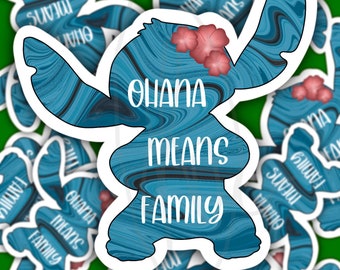 Ohana means family sticker | lilo and stitch sticker | stitch sticker | decal decor for phone laptop tumbler cup journal bottle