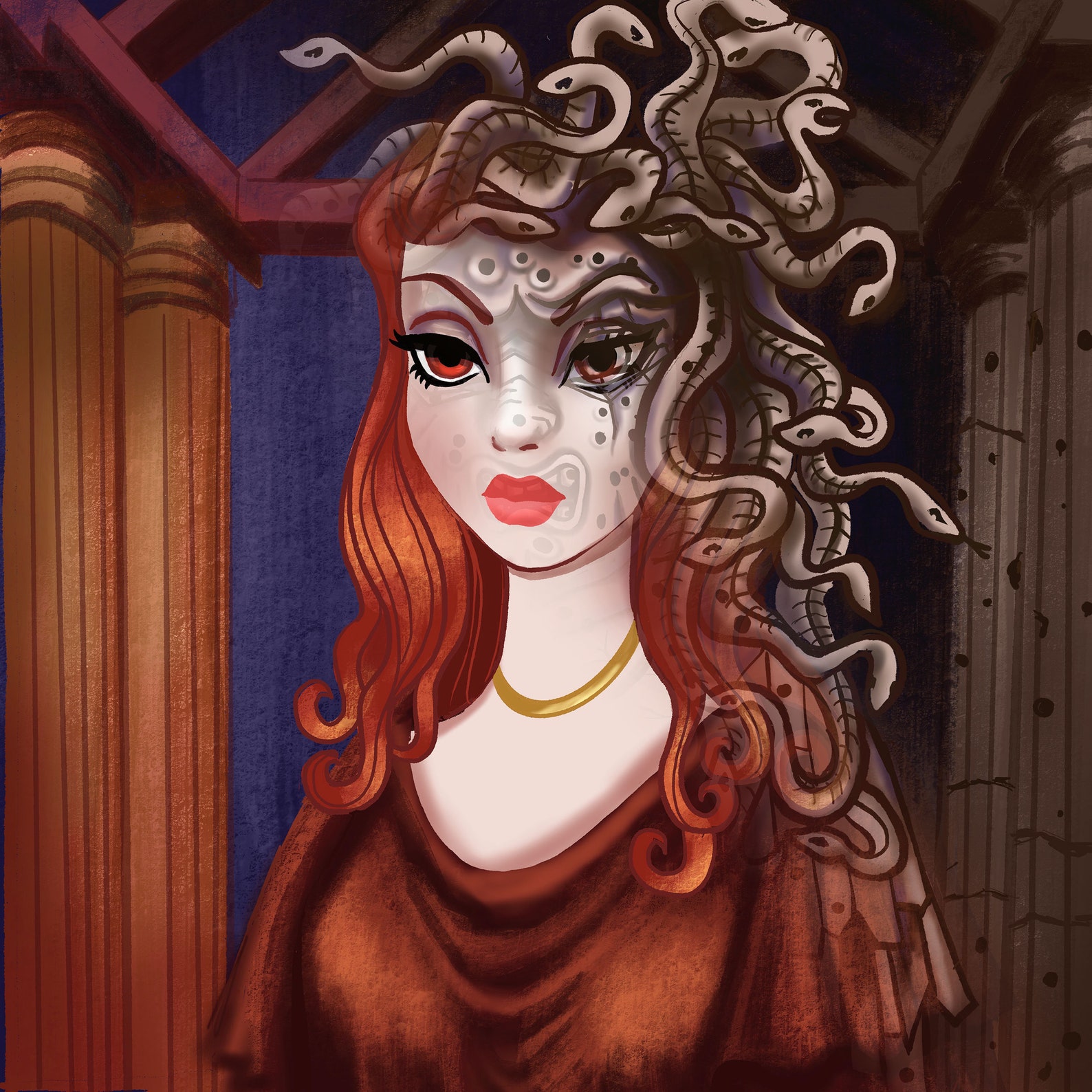 Lady Medusa - Haunted Mansion Changing Portrait Image Shifting Lenticular