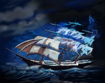 Ghost Ship - Haunted Mansion Changing Portrait Shifting Lenticular