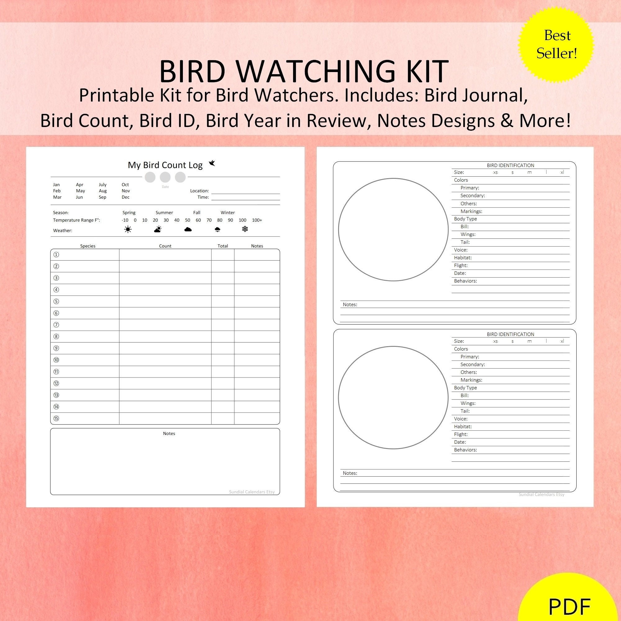 Printable Bird Watching Log Sheet Printable Bird Watching Log Sheet