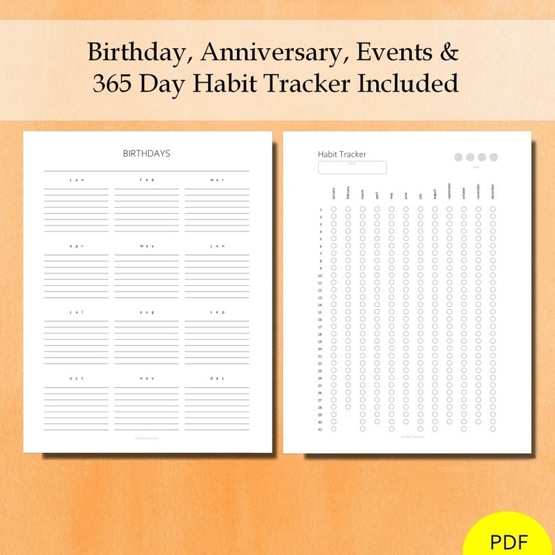 2024 Monthly Calendar Planner. PDF Agenda Printable. Inlcudes Etsy