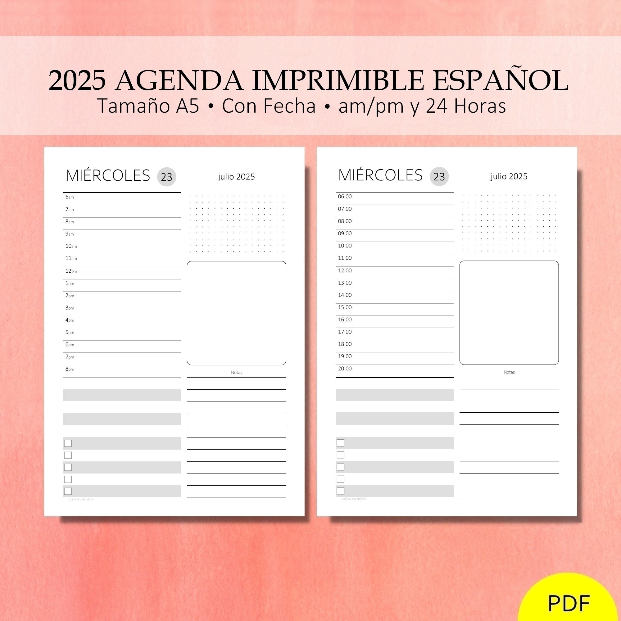 2025 Agenda Diaria Imprimible Un Día Por Página Organizador