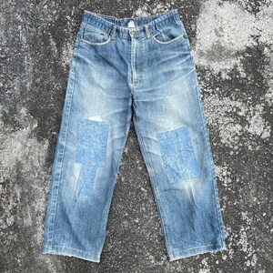 Vintage Unbranded Patchwork Denim Jeans Vintage Unbranded Patchwork Distressed Denim Jeans W31