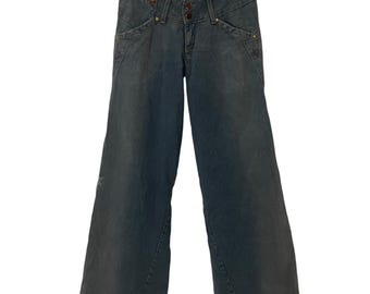 Rare Levi's Engineered Twisted Leg Dark Wash Denim Flare Jeans