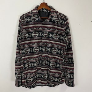 Vintage Uniqlo Navajo Style Button Ups Shirt Vintage Uniqlo Navajo Pendlenton Shirt Vintage Navajo Art Shirt Size M