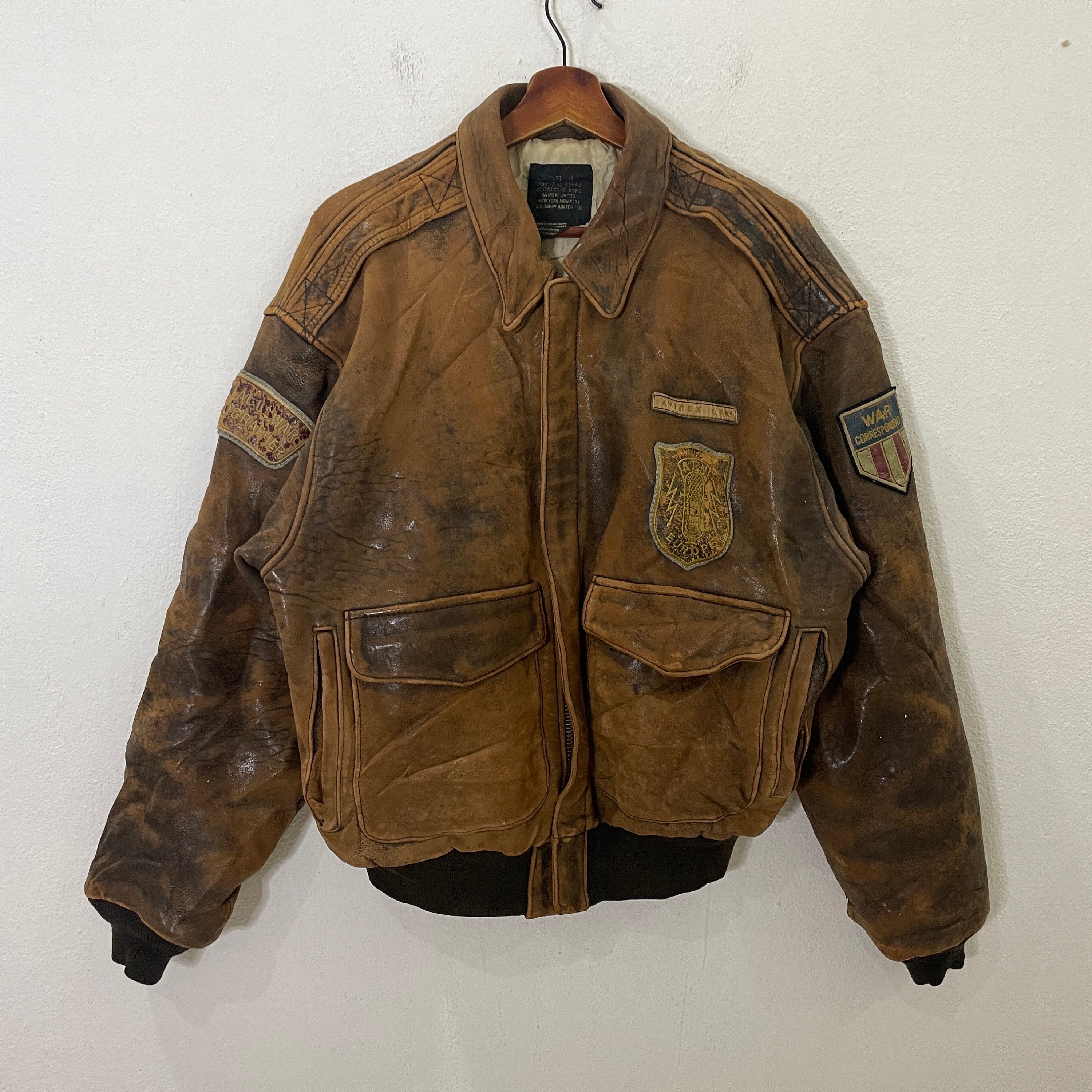 Avirex A2 Leather Jacket - Etsy Avirex A2 Leather Jacket - Etsy