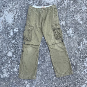 Vintage Purple & Yellow Tactical Distressed Cargo Pants Vintage Purple And Yellow Tactical Multipocket Cargo Pants W32