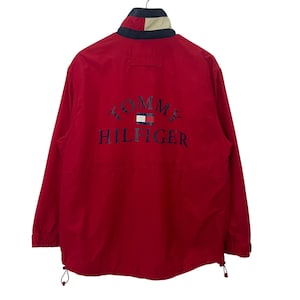 Vintage Tommy Hilfiger Jacket Vintage Tommy Hilfiger Big Logo Jacket Vintage Tommy Hilfiger Zipper Button Ups Jacket Size XL