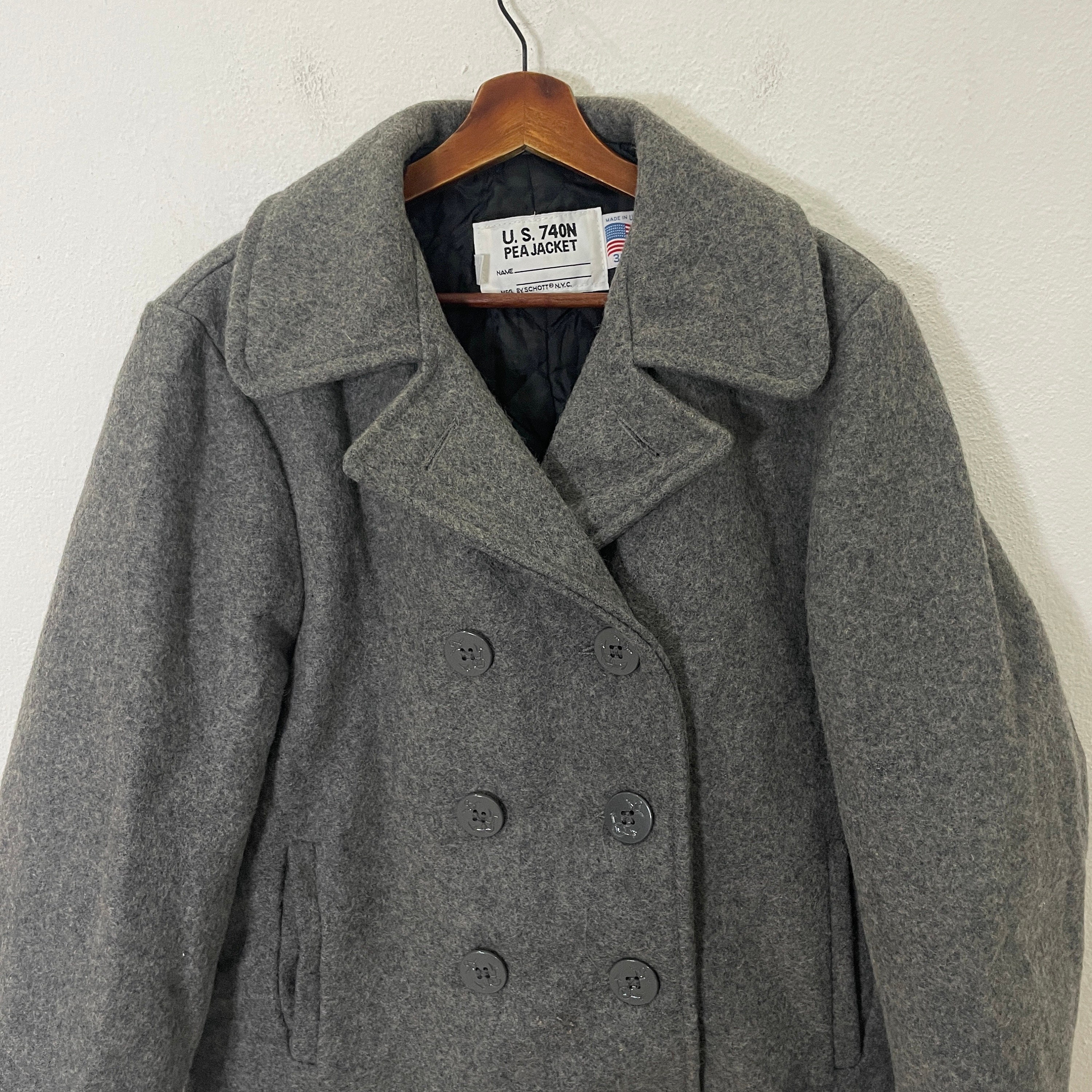 90s USA製 MFG SCHOTT U.S. 740N Pea Jacket Vintage Schott Jacket Vintage 90s Schott Us 740n Pea Jacket Size M