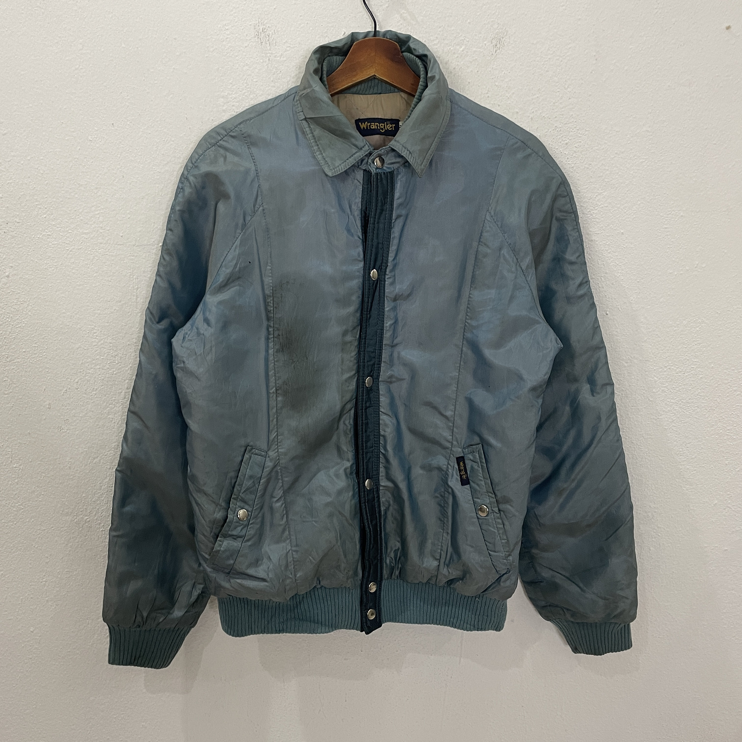 Vintage Wrangler Bomber Jacket Vintage Wrangler Faded Bomber Jacket Size M Etsy