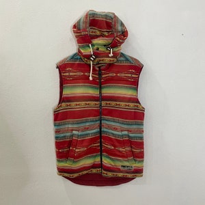 Giacca senza maniche vintage Polo By Ralph Lauren Aztex Navajo Giacca con cappuccio senza maniche vintage Polo By Ralph Lauren Aztex Navajo Taglia M
