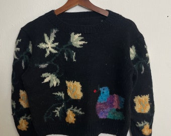 Vintage Hand Knit Habitat Motive Knitwear Vintage Hand Knit Pullover Knitwear Vintage Hand Knit Crewneck Sweater Size L