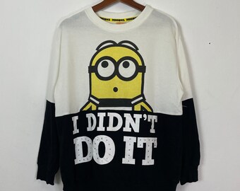 Vintage Minions Sweatshirt Vintage Minions Big Logo Sweatshirt Vintage Minions Crewneck Pullover Sweatshirts Size M