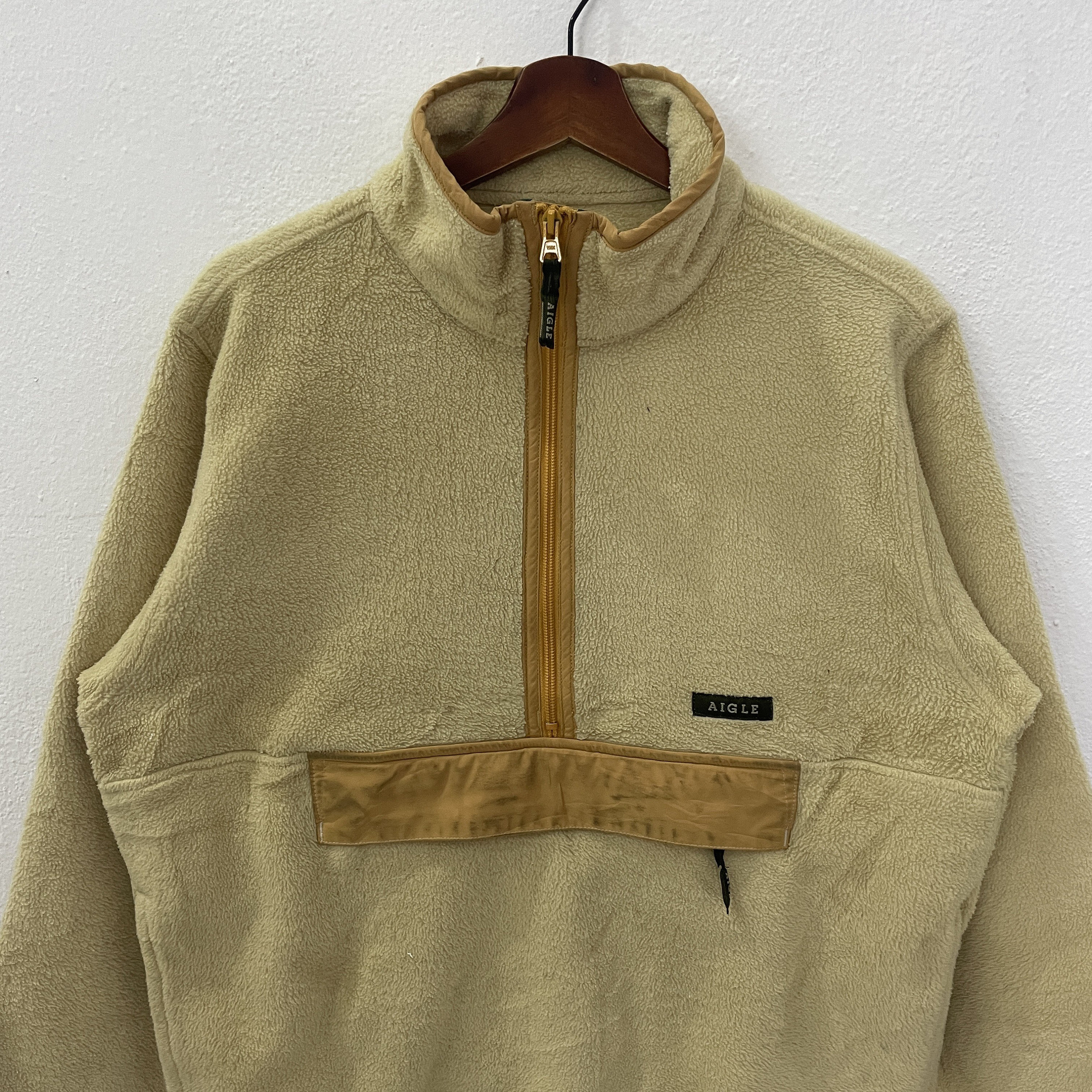 TheShahStore Vintage Aigle Fleece Jacket Vintage Aigle Half Zipper Fleece Jacket Vintage Aigle Small Logo Fleece Jacket Size M