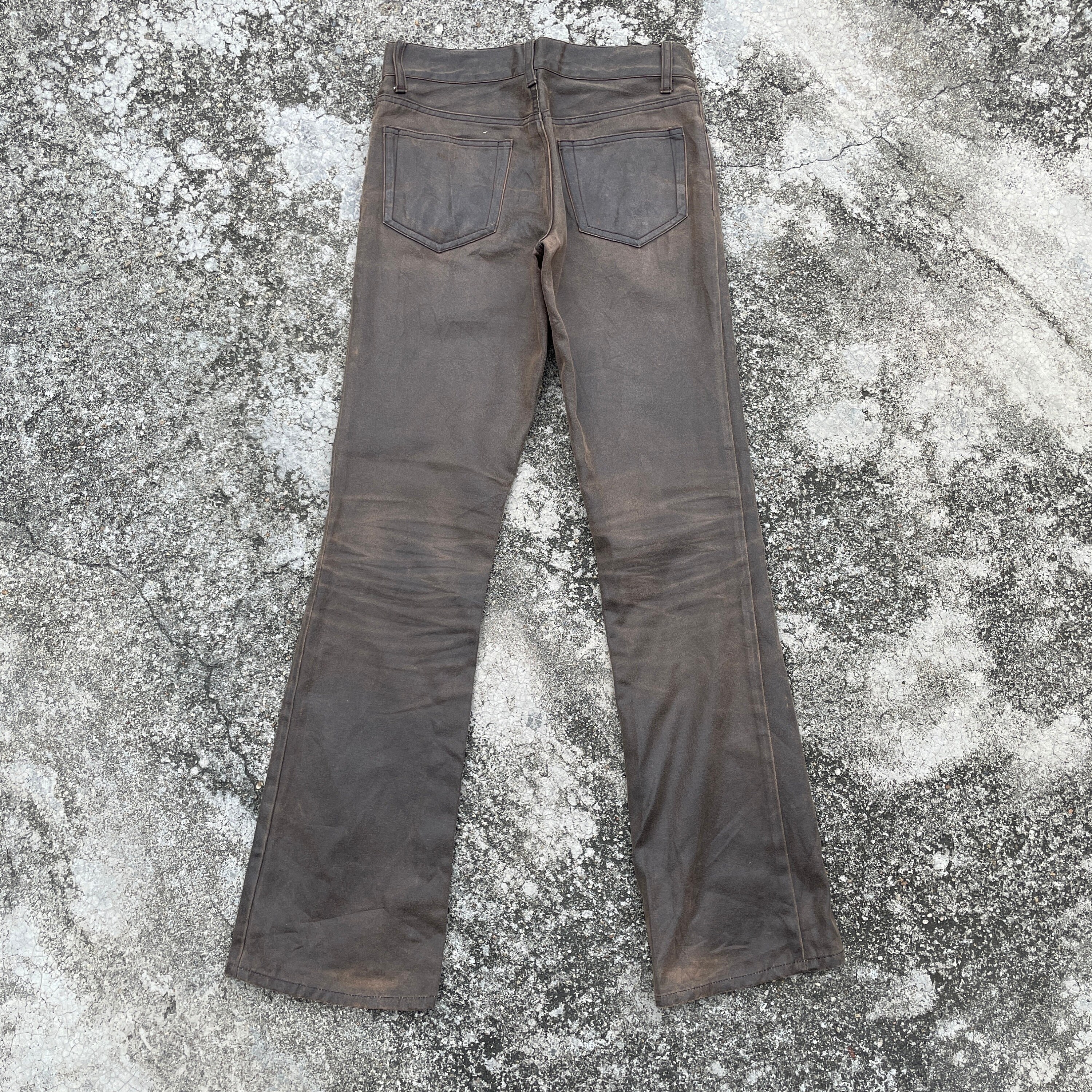 5351 POUR LES HOMMES ハット 5351 Pour Les Hommes Early 00s Stone-Wash Waxed Flare Denim
