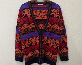 Vintage Micalady Coogi-stil Unisex Cardingan Vintage Micalady Coogi-stil Unisex Casualwear Cardingan Storlek M
