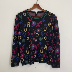 Vintage Unbraded Fullprint Jumper Knitwear Vintage Unbraded Fullprint Crewneck Knitwear Vintage Unbraded Fullprint Pullover Knitwear Size S