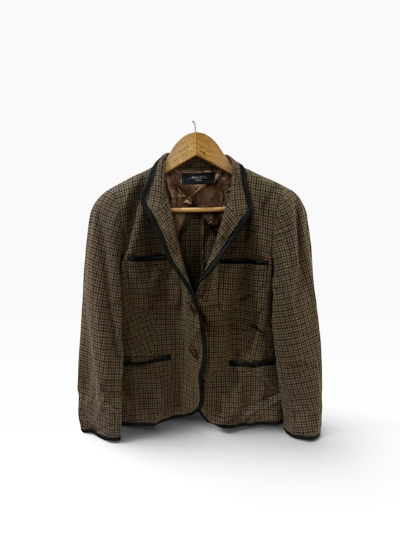 Weekend Max Mara, Vintage Weekend Max Mara Tweed Jacket Button ups japanese brand casual outfit outerwear rugged work Jacket Size XL