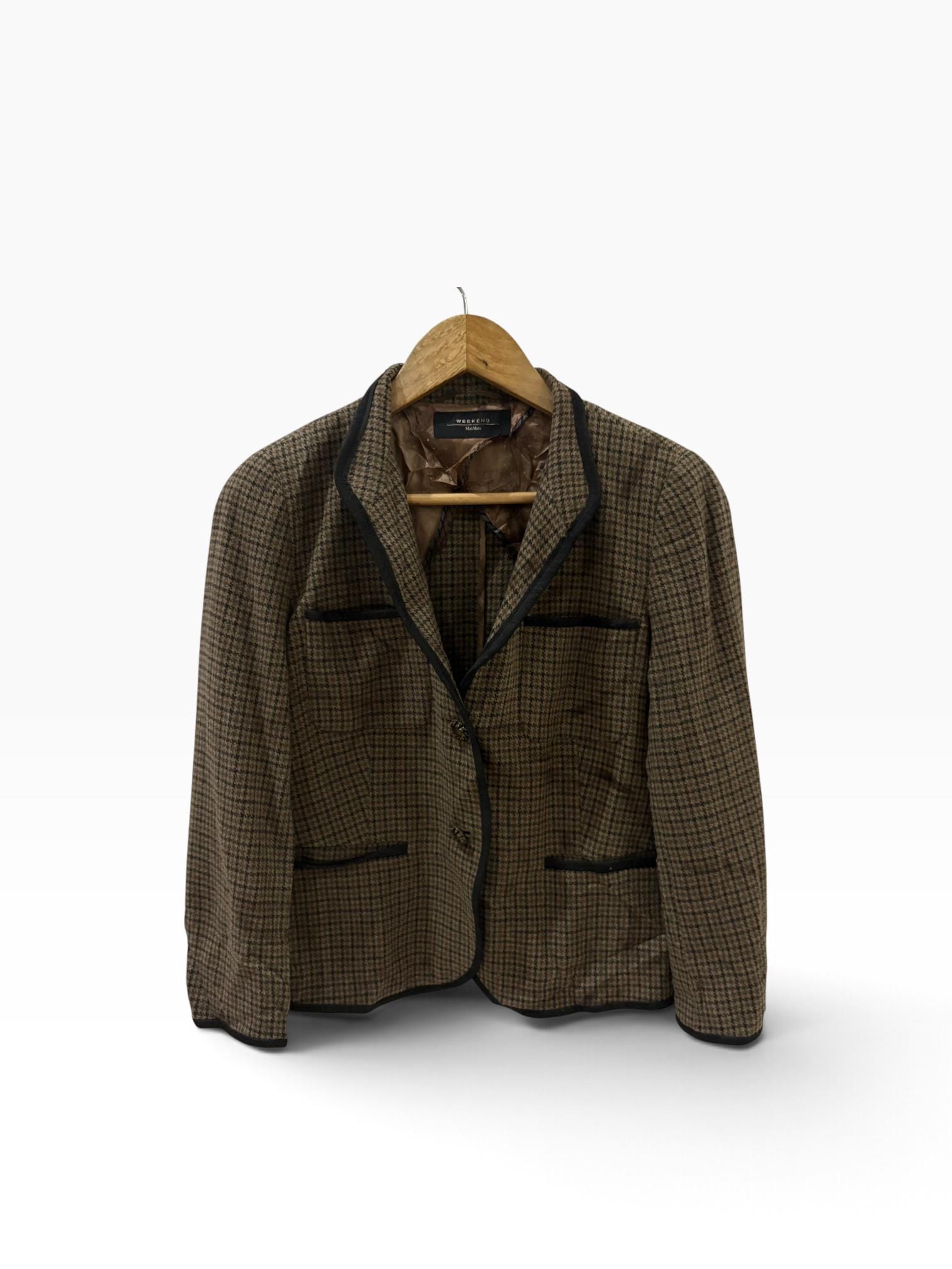 Weekend Max Mara, Vintage Weekend Max Mara Tweed Jacket Button ups japanese brand casual outfit outerwear rugged work Jacket Size XL
