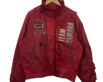 Vintage YAMAHA Team Yamaha Racing Sports Orange Jacket Size L Made