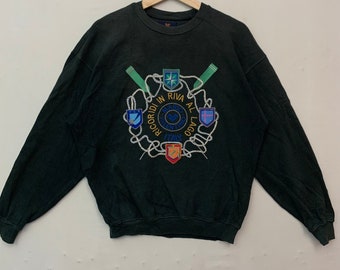 Felpa con ricamo grande logo Mario Valentino Felpa vintage Mario Valentino Felpa girocollo vintage Mario Valentino Taglia M