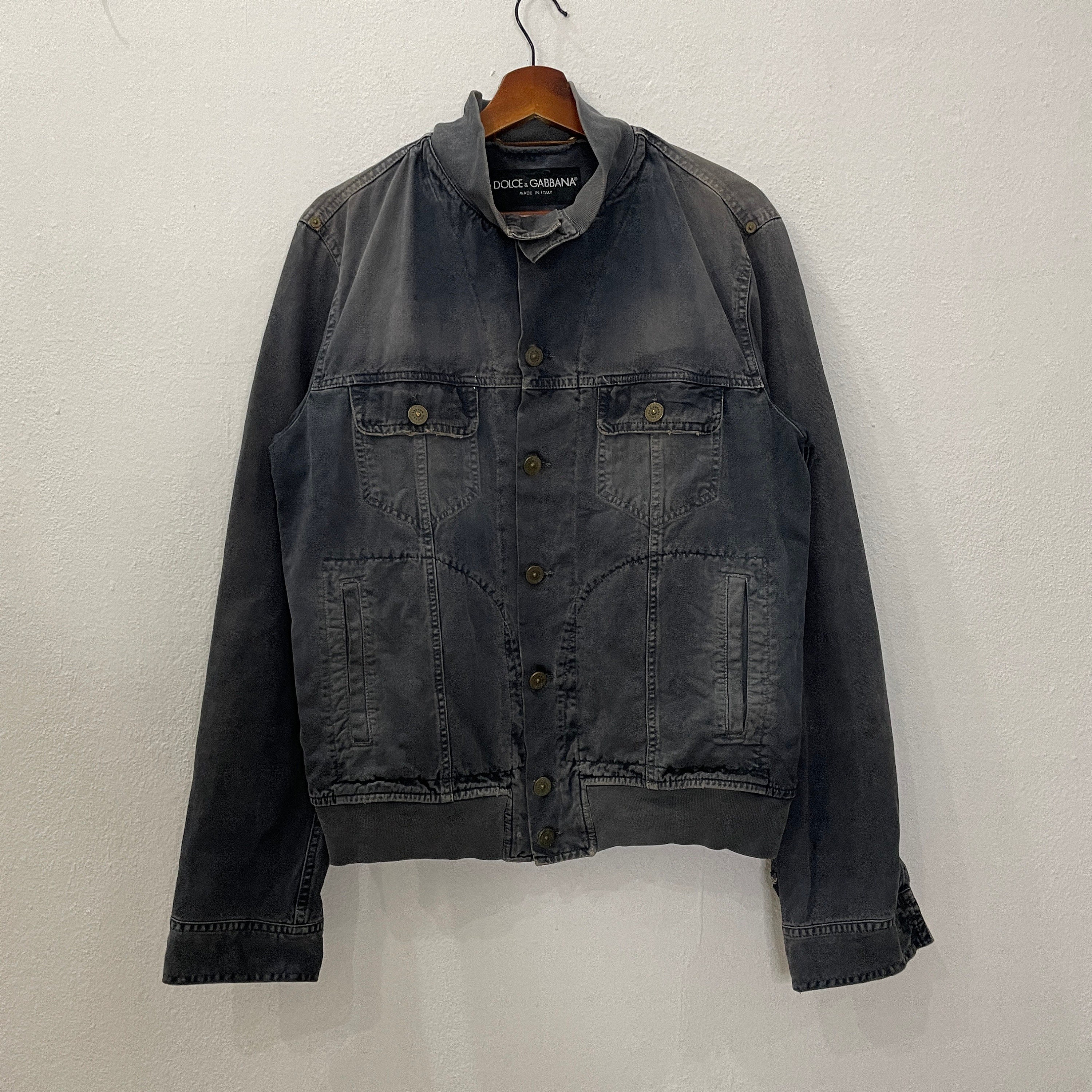 Vintage Dolce Gabbana Faded Jacket Vintage Dolce & Gabbana Button 