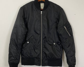 Giacca bomber vintage con numero sul retro e cerniera, taglia M