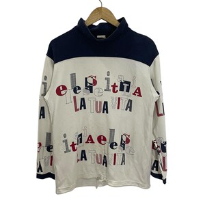 Vintage Ellese Sweatshirt Vintage Ellese Turtleneck Sweatshirt Vintage Ellese Fullprint  Sweatshirt Size L