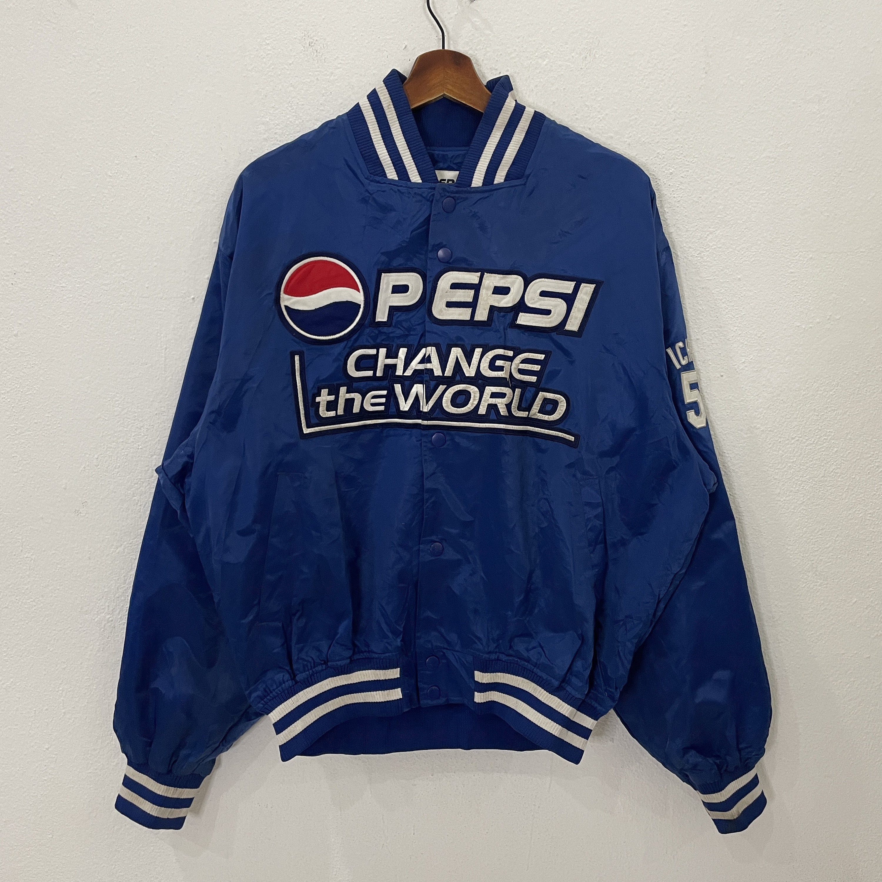 Vintage Pepsi Jacket Vintage Y2K Pepsi MLB Embroidery Big Vintage Pepsi Jacket Vintage Y2K Pepsi MLB Embroidery Big