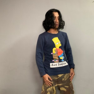 Vintage Bart Simpson Sweatshirt Vintage Bart Simpson Crewneck Plain Sweatshirts Vintage 90s Bart Simpson Pullover Sweatshirt Size S