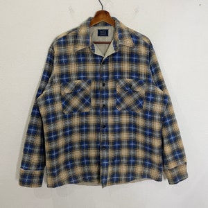 Vintage 70er Jahre Sears Kariertes Flanell T-Shirt 70er Jahre Kariertes 70er Sears Flanell Tee Größe 36-40