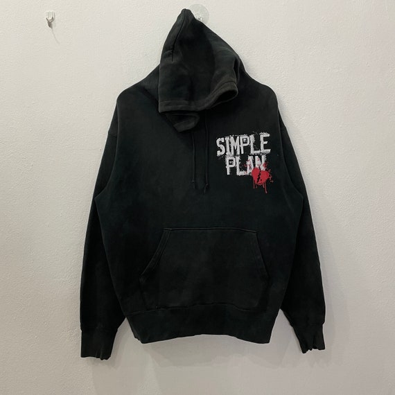 Vintage 90s Simple Plan Pullover Hoodies Sweatshirt Vintage 90s Simple Plan Big Logo Sweatshirt Size XL