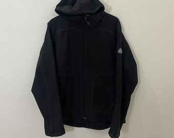 Vintage Nike Ninja Hoodie Nylon and Fleece Zip Black Mens XL