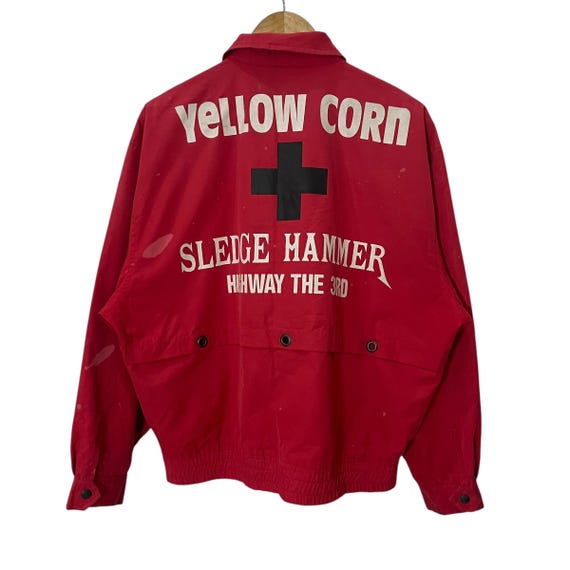 Vintage Yellow Corn Jacket Vintage Yellow Corn Racing Big Logo
