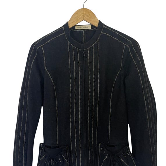 90s Hiroko Koshino 変形 ノーカラージャケット archive Vintage 90s Hiroko Koshino Jacket Vintage 90s Hiroko Koshino