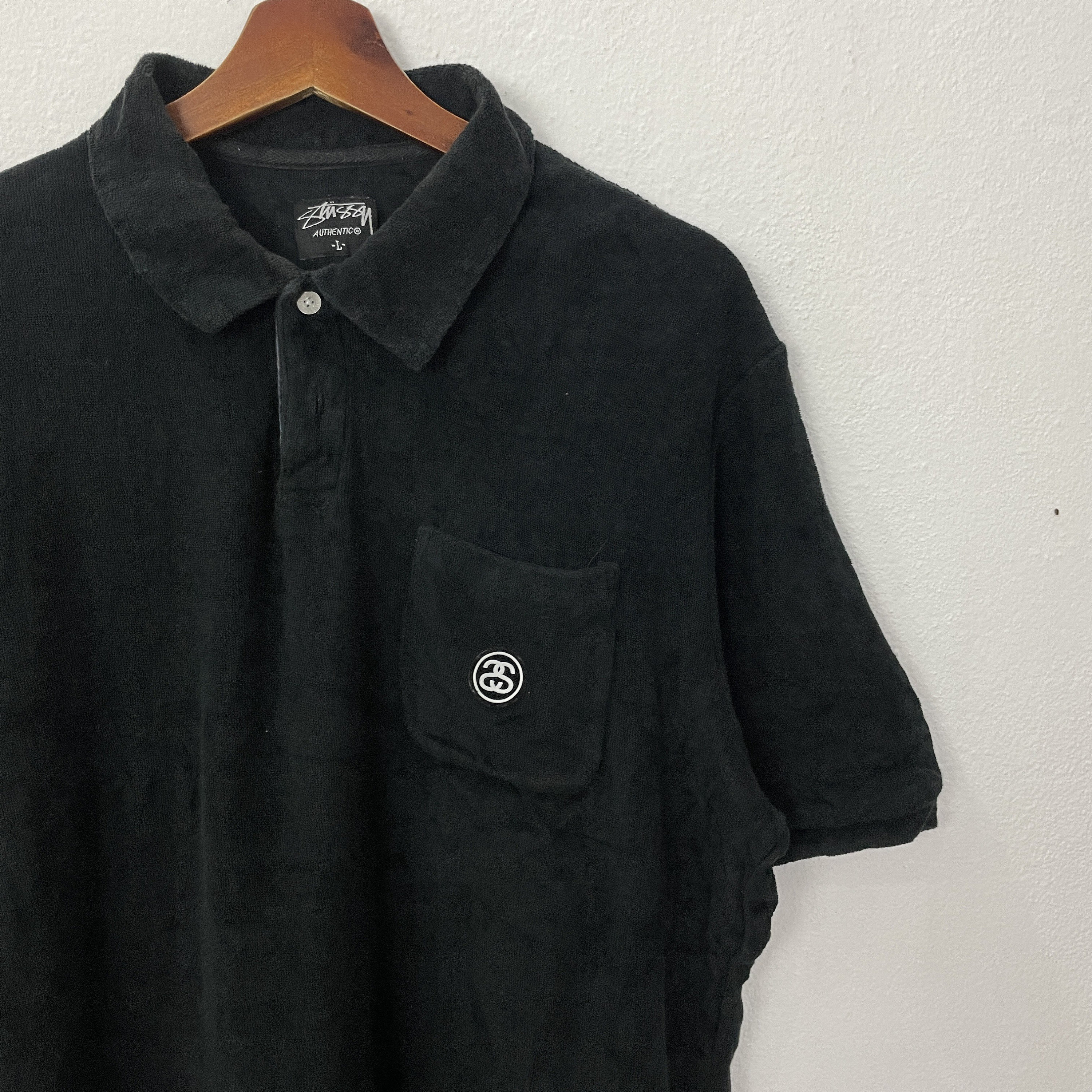 トップス 90s old Stussy boarder polo 1990~00's stussy border polo | Anlien vintage online shop