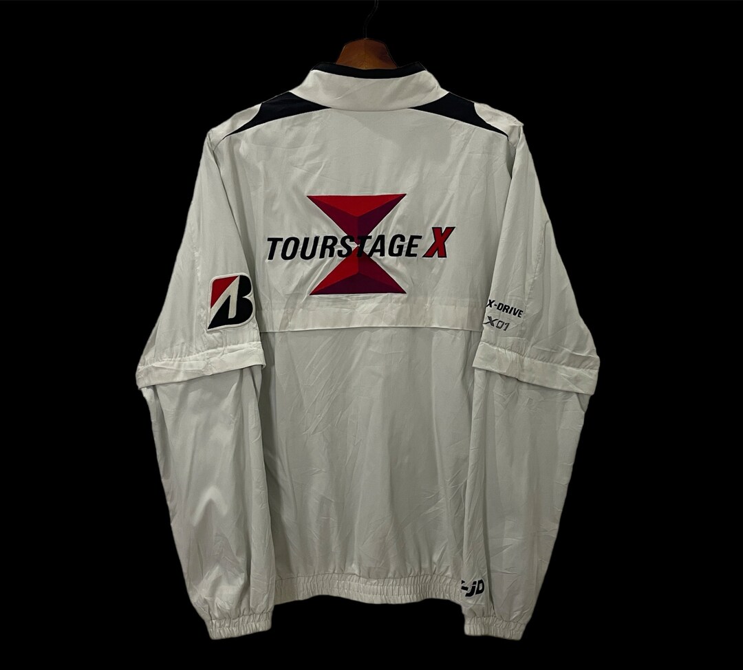 ゴルフウェア　TOURSTAGE X ジャケット ホワイト　昔懐かしレア Vintage Tour Stage X Jacket Vintage Tour Stage X Embroidery